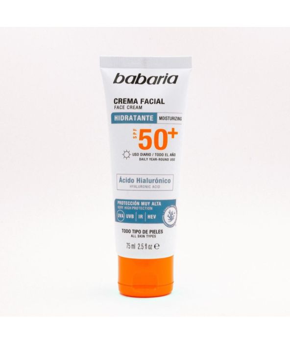 Crema Facial Solar Ácido Hialurónico SPF50+ Babaria