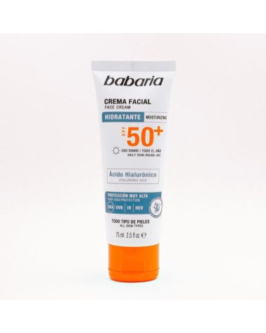 Crema Facial Solar Ácido Hialurónico SPF50+ Babaria