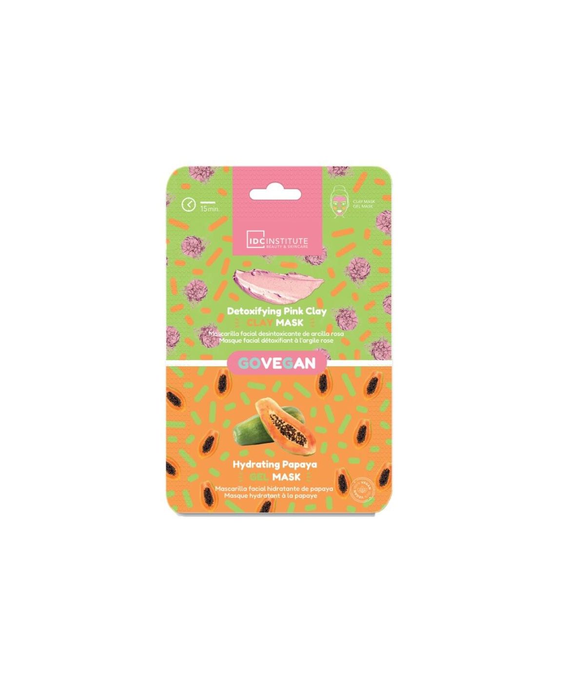 Essentials Duo Pink Clay + Papaya Gel Mask IDC Essentials Duo Pink Clay + Papaya Gel Mask IDC