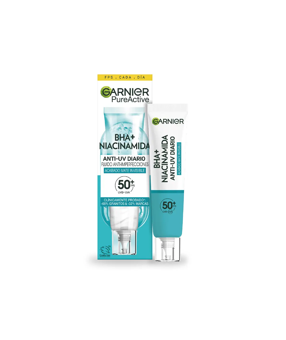 Pure Active Fluido Anti-Imperfecciones BHA+Niacinamida SPF50+ Garnier