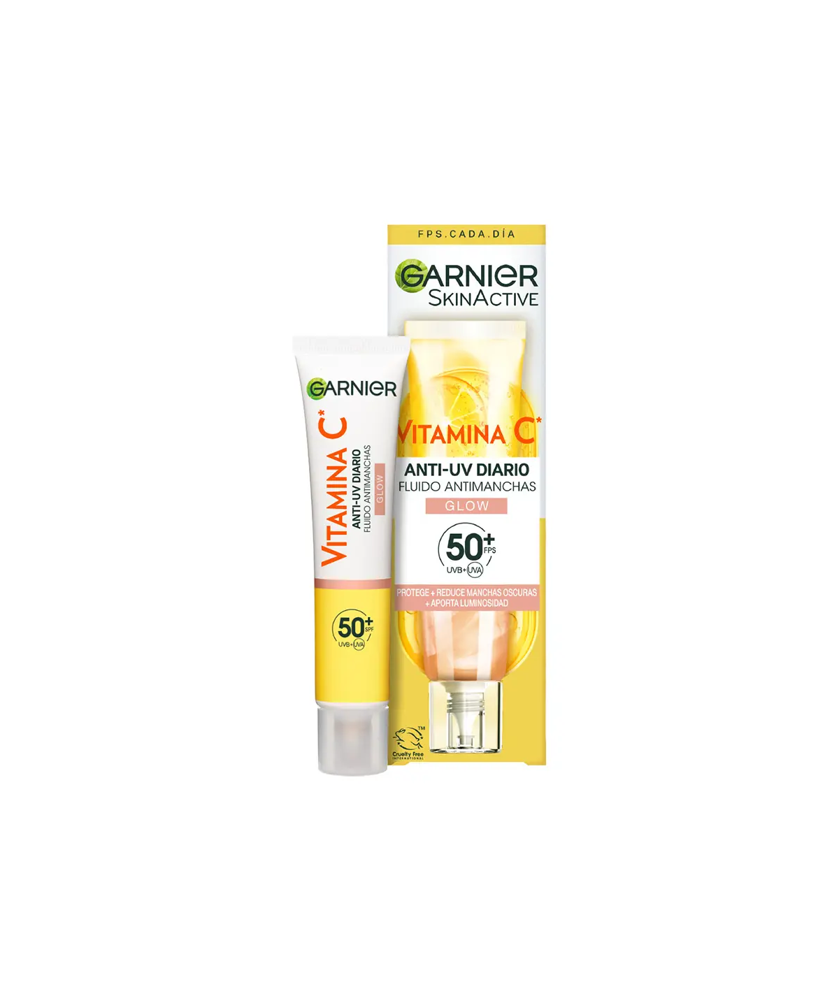 Fluido Anti-UV Diario Antimanchas Efecto Glow con Vitamina C SPF50+ Garnier Fluido Anti-UV Diario Antimanchas Efecto Glow con Vitamina C SPF50+ Garnier