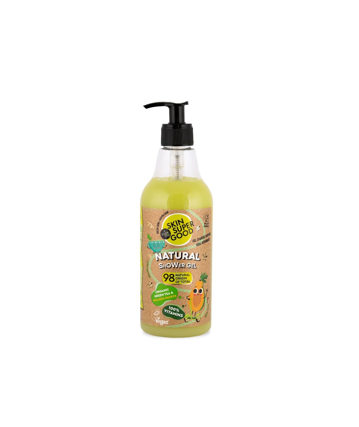 Natural Shower Gel Organic Green Tea & Golden Papaya Natural Shower Gel Organic Green Tea & Golden Papaya