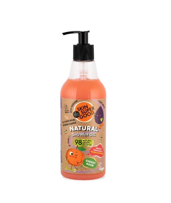 Natural Shower Gel Organic Fresh Basil & Frozen Mandarin