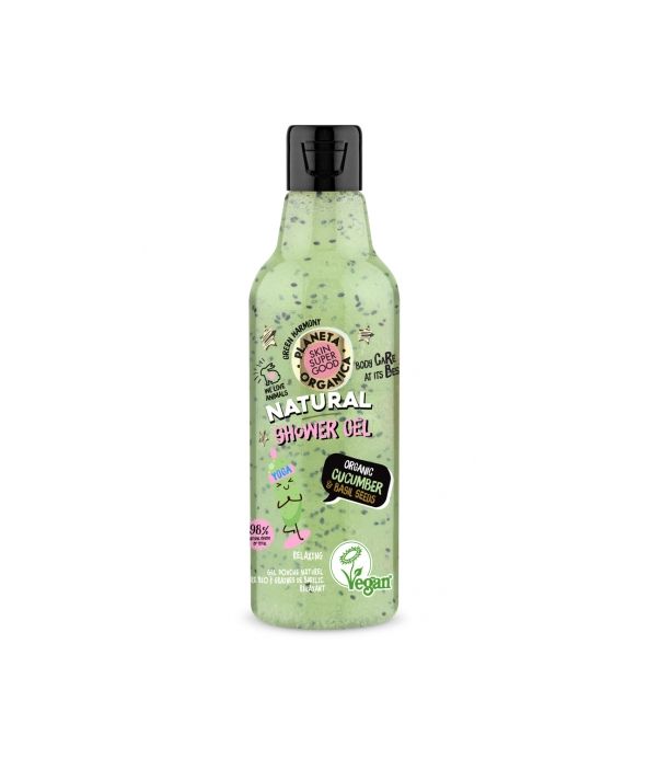 Natural Shower Gel Organic Cucumber & Basil Seeds