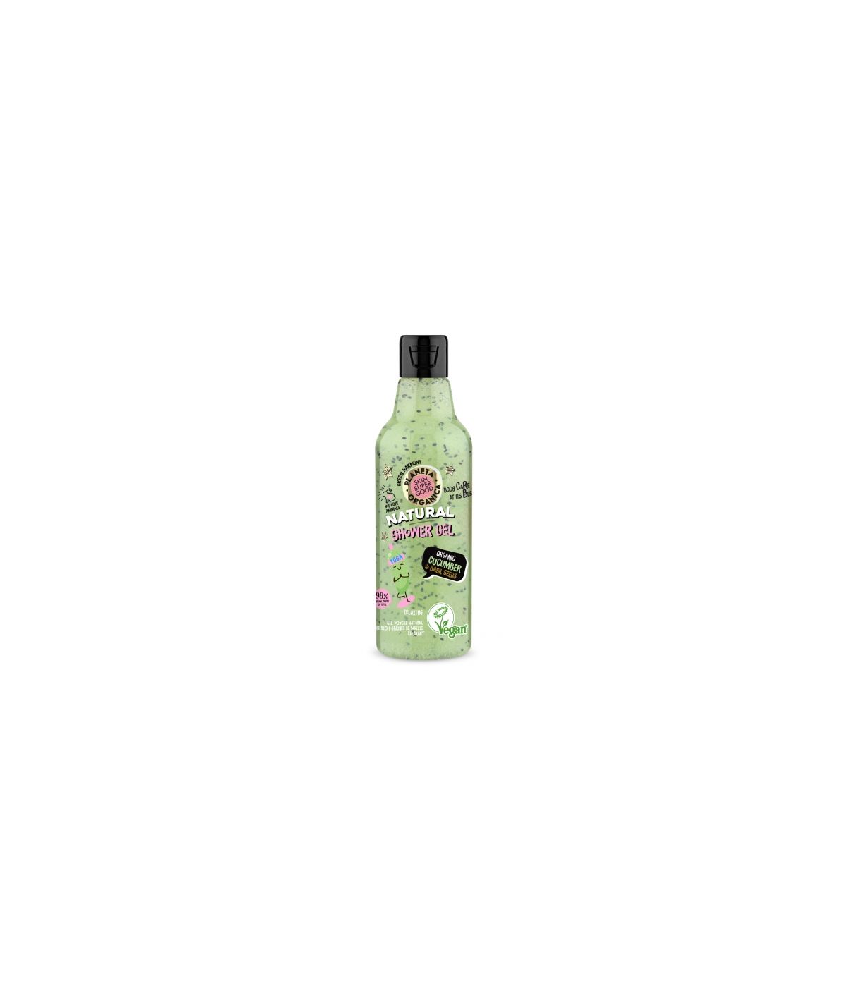 Natural Shower Gel Organic Cucumber & Basil Seeds Natural Shower Gel Organic Cucumber & Basil Seeds