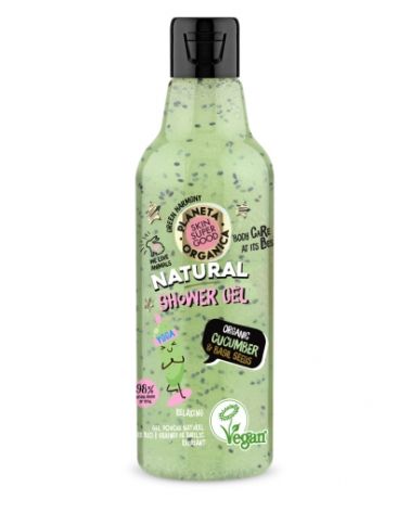 Natural Shower Gel Organic Cucumber & Basil Seeds