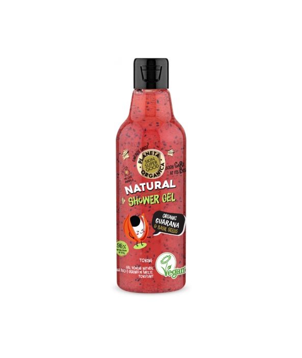 Natural Shower Gel Organic Guarana & Basil Seeds