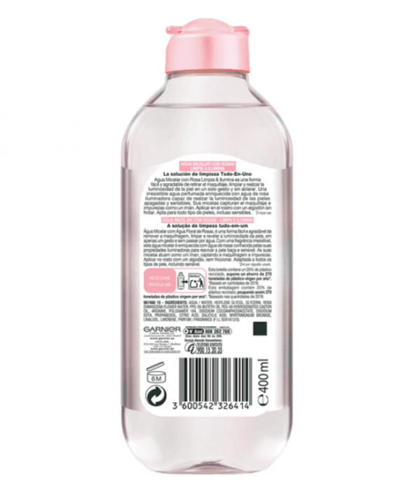 Agua Micelar con Agua de Rosas - Garnier Agua Micelar con Agua de Rosas - Garnier