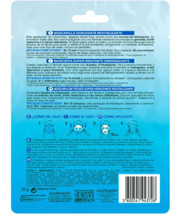 Mask Tissu Revitalizante - Garnier Mask Tissu Revitalizante - Garnier
